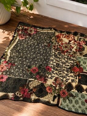 Anthropologie Floral Patchwork Scarf
